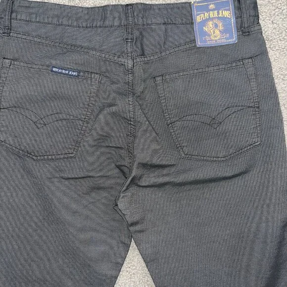 Vintage Replay Blue Jeans Regular Fit Anbass Pants in Charcoal - Size 36 - Italy - Picture 5 of 15
